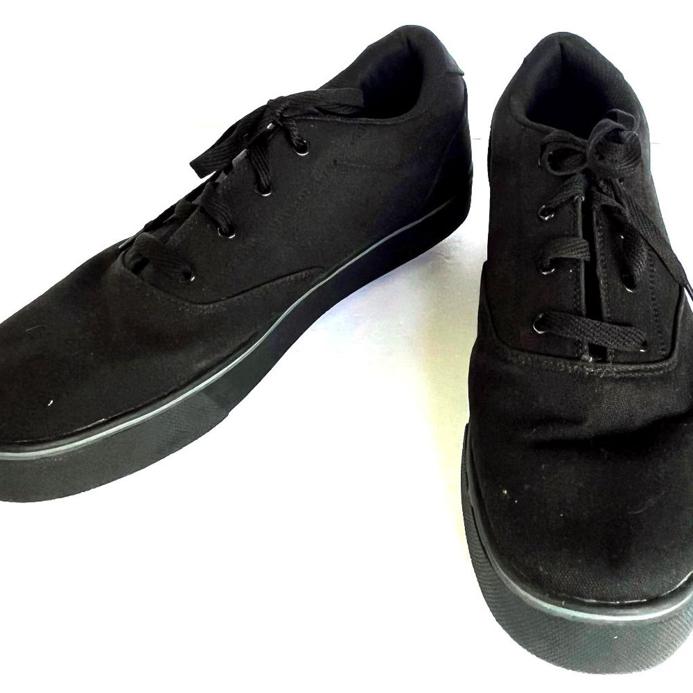 HEELYS Launch Adult Mens Size 14 Black Canvas Skate Shoes 770155 With Wheels